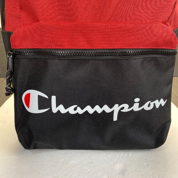 Champion 15” Backpack Black/Red cript Logo,Laptop Sleeve,Padded Straps‎ New - Picture 12 of 13